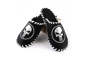 Felt Slippers for home bath sauna with embroidery Punisher 42-45 (GA-21) - Picture 1 of 2