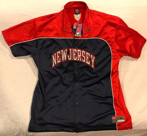 NWT Nike NBA New Jersey Nets Blue Warm-Up Jacket Shooting Shirt 2XL Cover