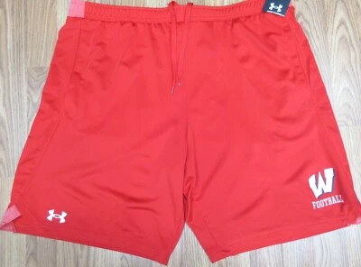 NEW! WISCONSIN FOOTBALL UNDER ARMOUR Mens ATHLETIC SHORTS Sz 2X-LARGE, XXL - Image 1 of 4