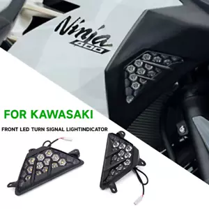 Front Turn Signal Light LED Flasher Lamp For KAWASAKI NINJA 250/300/400 ZX-6R - Picture 1 of 15