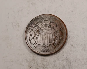 1869 Two Cent Coin (2 Cent 2C) * Very Fine VF * XT340 - Picture 1 of 2