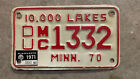 1970 Minnesota duplicate motorcycle license plate DU MC 1332 1971 RCRR