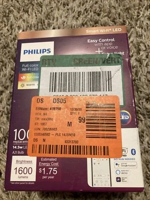 Philips Full Color Wi-Fi LED Warm/Cool 100 W Lighting  - Image 1 of 2