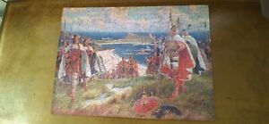 Chad Valley GWR Wooden Jigsaw - 'THE VIKINGS LANDING AT ST.IVES'