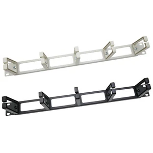 HMF Kabelführung Rangierpanel für Serverschrank, 19 Zoll, 1 HE, 5 Führungsbügel - Afbeelding 1 van 3