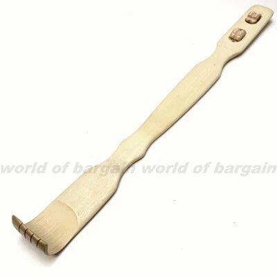 18" inch BACK SCRATCHER Itch Reliever Relaxing Bamboo Claw Wood Massager Rollers - Image 1 of 3