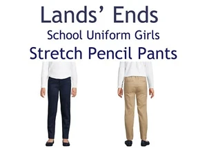 Lands' End School Uniform Girls Stretch Pencil Pants-CHOOSE SIZE&COLOR- NWOT! - Picture 1 of 17