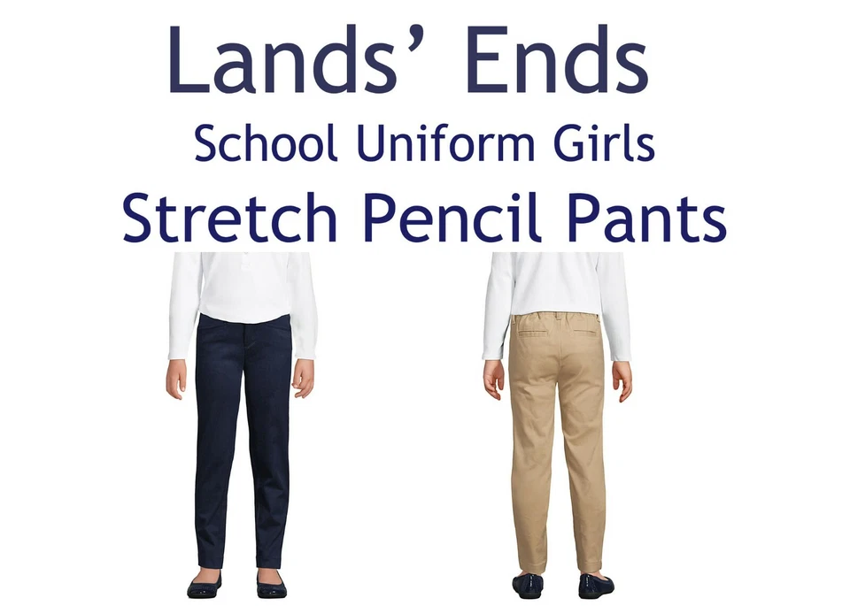 Uniforme escolar Lands' End niñas pantalones lápiz elásticos - ELIGE TALLA Y COLOR - ¡NUEVO SIN ETIQUETAS! Foto 1 de 1