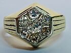 Estate Solid 14k Yellow Gold Old European Cut Diamond Ring, Antique,Men or Lady