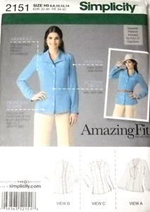 Bluse mit Kragen Variationen Größe 6-14 Einfachheit 2151 Nähmuster - Bild 1 von 2