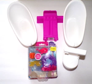 Juego de baño para muñecas 2 rejillas de inodoro blancas para muñecas Barbie de 11" -12" t2b - Imagen 1 de 8