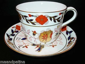BEAUTIFUL ROYAL CROWN DERBY ASIAN ROSE CUP AND SAUCER IMARI COBALT BLUE AND RUST - Picture 1 of 11