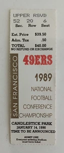 1989 49ERS CONFERENCE TICKET! RAMS ~ 49ers 14.01.90 49ERS WIN & GO TO SUPER BOWL! - Bild 1 von 2