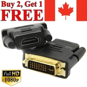 DVI-I 24+5 Dual Link Male to HDMI Female Adapter Converter Gold Plated Connector - Picture 1 of 2