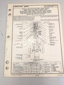 1968 Lubrication Order Procedure for 2.5 Ton Cargo Truck LO 9-2320-209-12/1 - Picture 1 of 4