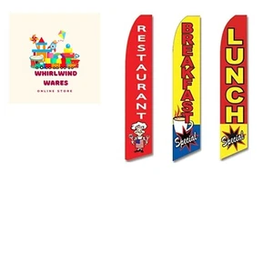 3 Swooper Flags Breakfast Lunch Special Open Restaurant Welcome - Picture 1 of 2