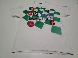 Vintage Team Gear DETROIT World Cup USA 94' Men's Shirt Double Sided Graphic L - Picture 1 of 8