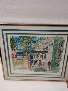 Original Aquarell von Alice Blank Factors Walk Savannah Ga. signiert/datiert - Bild 1 von 8