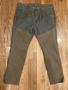 J Brand Kane Mens Jeans 36 Pants Hunting Work Olive Green & Brown Canvas 140916K - Picture 1 of 12