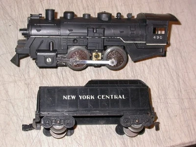 Vintage Marx O/027 Gauge 490 Steam Locomotive 0-4-0 w/ Tender NYC Runs Well - Image 1 of 4