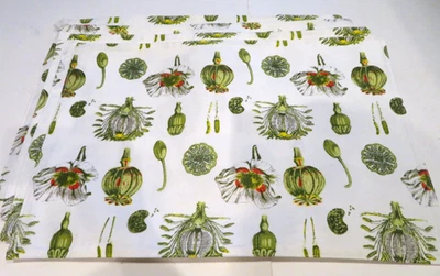 4 Botanical Garden Cotton Canvas Reversible Placemats Accents de Ville 19" x 13" - Image 1 of 4
