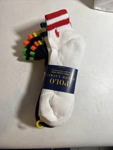 NEU Polo Ralph Lauren Socken 6 Paar klassische Sportschuhgröße 6-12 1/2 POLO SOCKEN - Bild 1 von 5