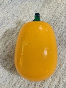 Blown Glass Orange Pepper Paperweight Decoration - Picture 1 of 3