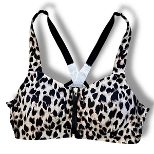 Sujetador Deportivo Victoria’s Secret Knockout Leopardo Cremallera Frontal 36C Usado en Excelente Condición Sexy Deportivo - Imagen 1 de 6