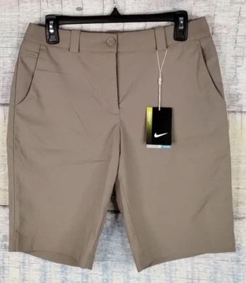 Шорты для гольфа женские серо-коричневые Nike Golf Tour Performance сухой крой размер 6 - Изображение 1 из 4
