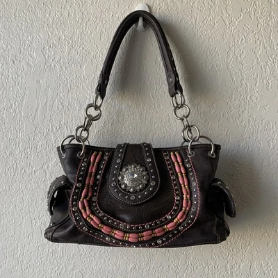 Montana west Blingy Purse w/ pink wooden beads - Image 1 of 4
