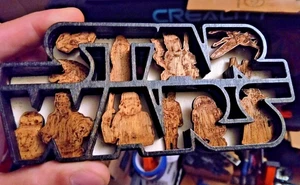 Laser Cut Star Wars Wood Art Display 6 Layers FINISHED 3"x5.75" - Picture 1 of 5