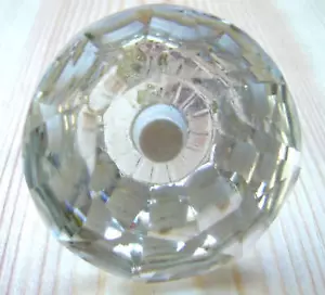 drawer & cupboard pulls door knobs medium clear cut glass 40 mm free postage - Picture 1 of 2