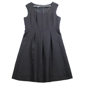 Black Label Evan-Picone Women's Pleated Fit & Flare Dress Size 14 Black - Picture 1 of 15