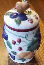 Noble Excellence Napa Valley Med. Canister/Lid Pear Finial 9"to rim/12"tall