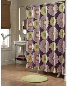 Sunflower purple fabric  shower curtain - Picture 1 of 2