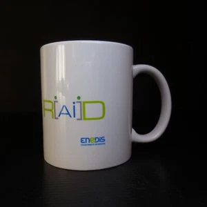 N23.195 tasse mug porcelaine blanc RAID ENEDIS électricité réseau art collection - Imagen 1 de 21