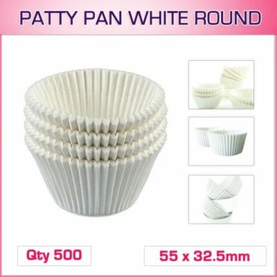 Patty Pans White #650 - 55x32.5mm Cupcake Muffin Cases Liners Cake Cupcake Boxes - image 1 of 2