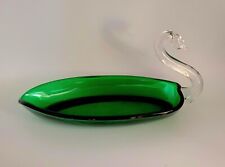 Green Swan Decorative Serving Piece Bowl