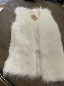 Youhan Women's Faux Fur Vest Coat Sleeveless Jacket White - Picture 1 of 2