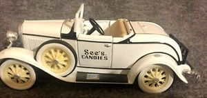 Ford Model Car White 1930 "A" Roadster ERTL See's Candy  - Picture 1 of 7