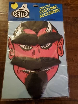 Vintage Devil Man Eyebrows Mustache Goatee Dress Halloween Costume Accessory new - Image 1 of 4
