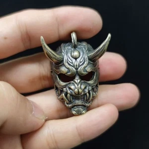 Brass Bronze Devil's Head Statue Figurine Ornaments Pendant,necklace - Picture 1 of 9