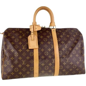 Bolso Boston Louis Vuitton Monograma Keepall 45 Cuero Tela Marrón 3230 - Imagen 1 de 23