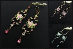 Pendientes Grandes Lovely Michal Negrin Cristales Flores Hechos en Israel - Imagen 1 de 59