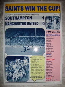 Southampton 1 Manchester United 0 - 1976 FA Cup final - souvenir print - Picture 1 of 1