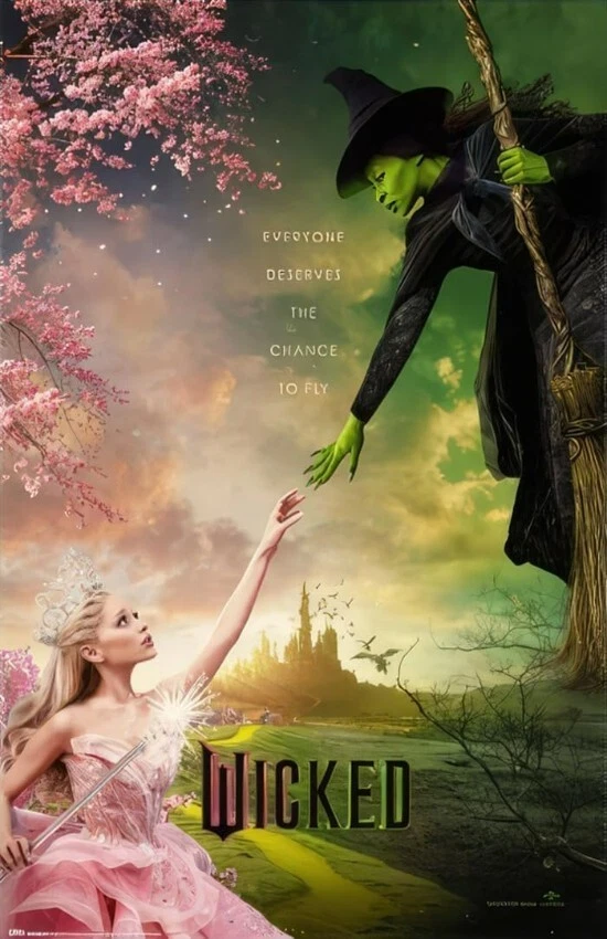 WICKED MOVIE Pared Vinilo Calcomanía Póster Impresión Gráfica Respaldo Adhesivo Extraíble Foto 1 de 3