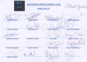 Hartlepool United FC - Hoja de equipo firmada - Certificado de autenticidad (13534) - Imagen 1 de 1