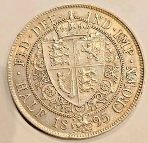 1895 Queen Victoria Silber .925 Silber Half Crown Münze, hochwertig  - Bild 1 von 4