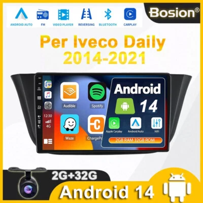 9" Per Iveco Daily 2014-2021 CarPlay Autoradio Android 14 GPS Navi WIFI RDS 32GB - Immagine 1 di 4
