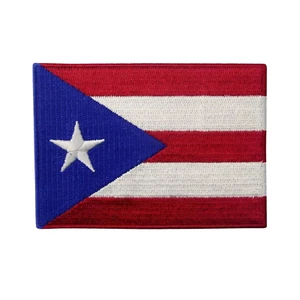 Bandera del país de Puerto Rico parche bordado coser apliques bandera nacional - Imagen 1 de 2
